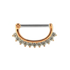 316L Surgical Steel Jewelled Round Nipple Clicker Ring