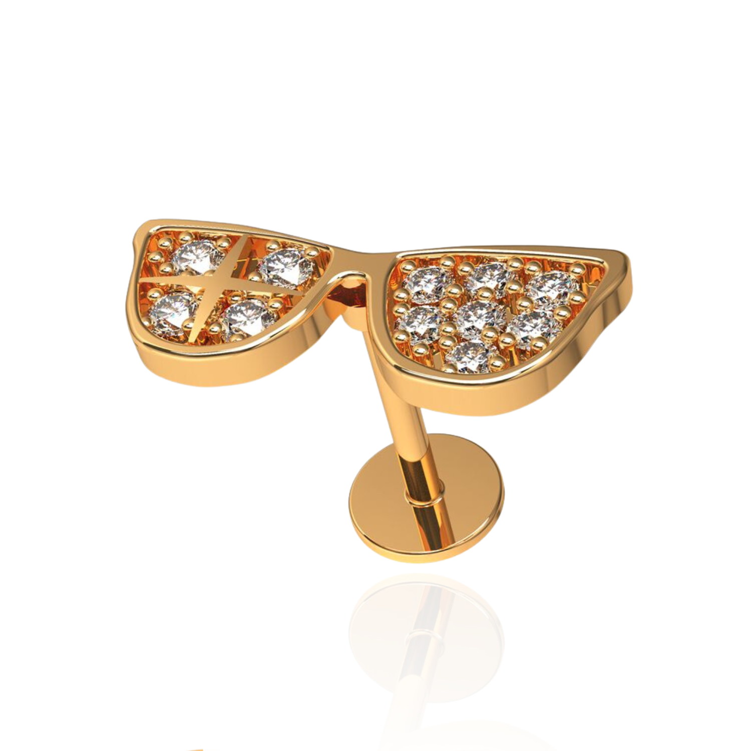 316L Surgical Steel CZ Jewelled Sunnies Cartilage Ear Stud - Monster Piercing