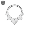 G23 Titanium Connected Hearts Hinged Segment Clicker Ring