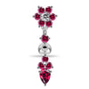 925 Sterling Silver Flower Moving Jeweled Belly Ring