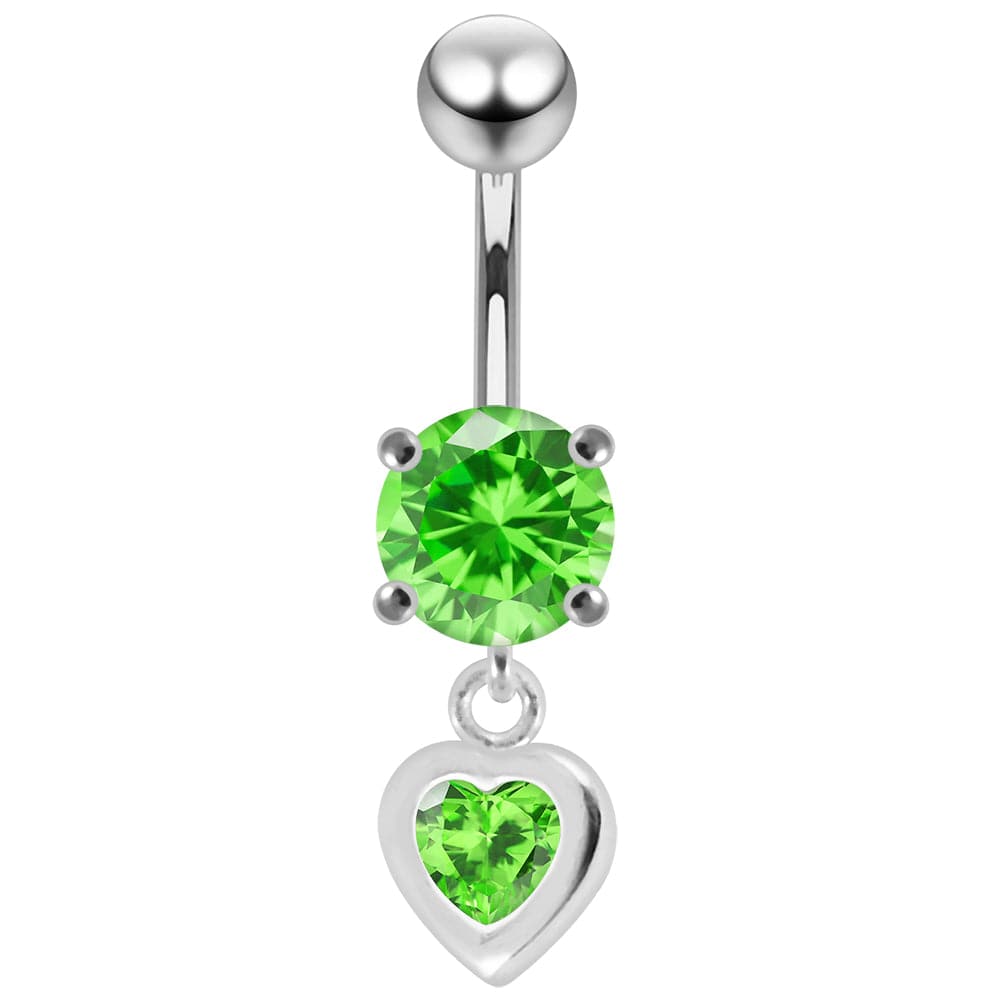 925 Sterling Silver Moving Jewelled Belly Ring - Monster Piercing