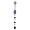 925 Sterling Silver Dangling curved bar with 5mm top ball