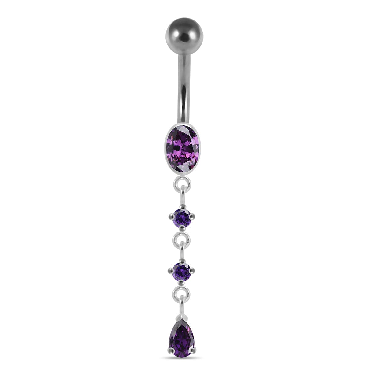 14 Gauge Surgical Grade Steel curved bar with 5mm top ball - Monster Piercing