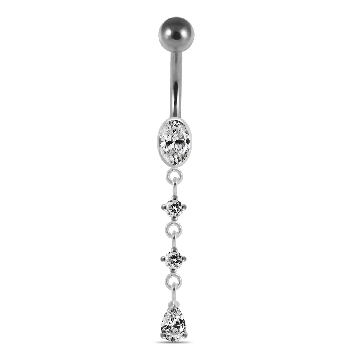14 Gauge Surgical Grade Steel curved bar with 5mm top ball - Monster Piercing