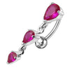 925 Sterling Silver Jewelled Moving Fancy Navel Ring