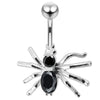 925 Sterling Silver Jewelled Spider Non-Moving Belly Ring
