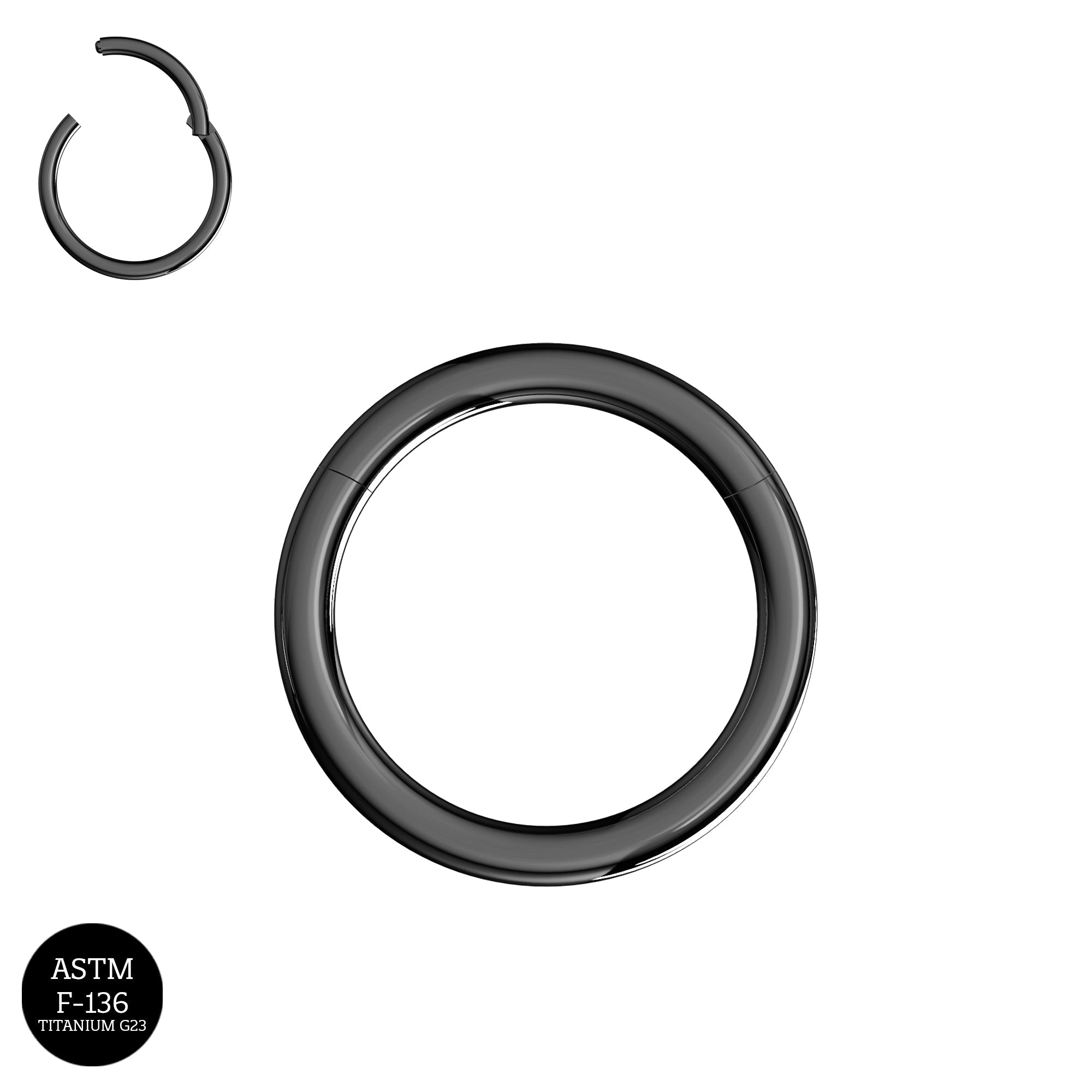 G23 Titanium Hinged Segment Clicker Rings - Monster Piercing