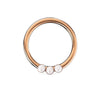 316L Surgical Steel Triple Pearl Studded Segment Clicker Ring