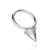 316L Surgical Steel CZ Jewelled Spike Hinged Segment Clicker