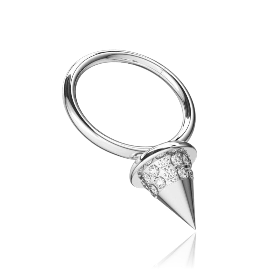 316L Surgical Steel CZ Jewelled Spike Hinged Segment Clicker - Monster Piercing