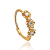 316L Surgical Steel CZ Jewelled Triple Flower Hinged Segment Clicker