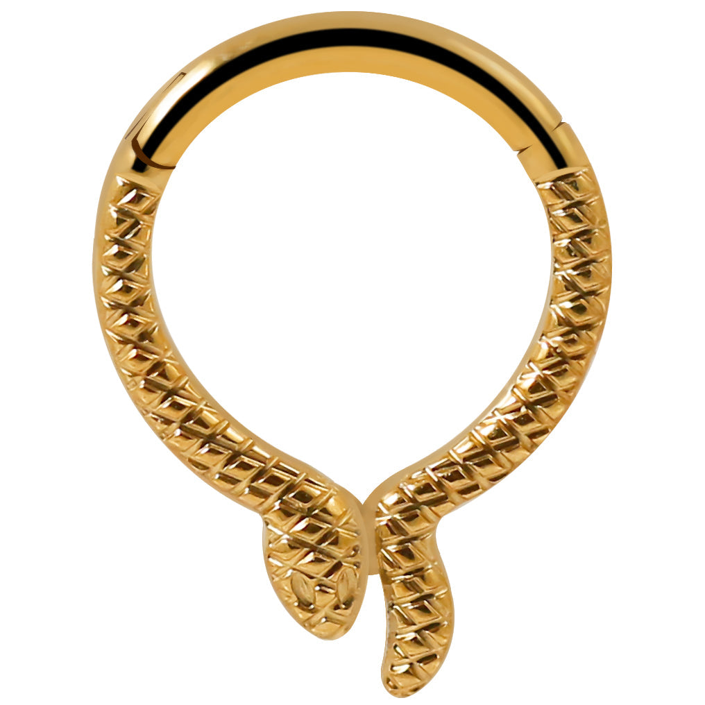G23 Titanium Snake Design Segment Clicker Ring - Monster Piercing