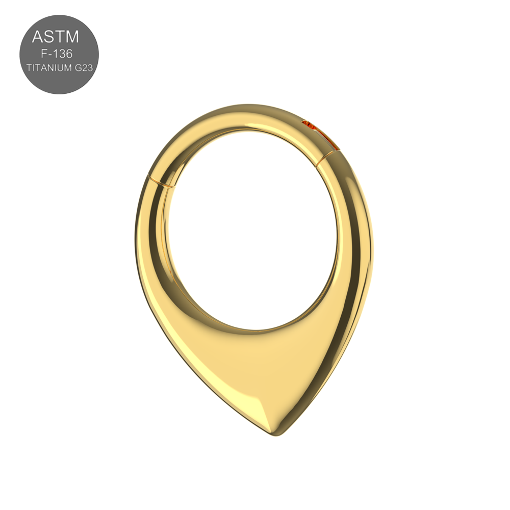 G23 Titanium Teardrop Flat Hinged Segment Clicker Ring - Monster Piercing
