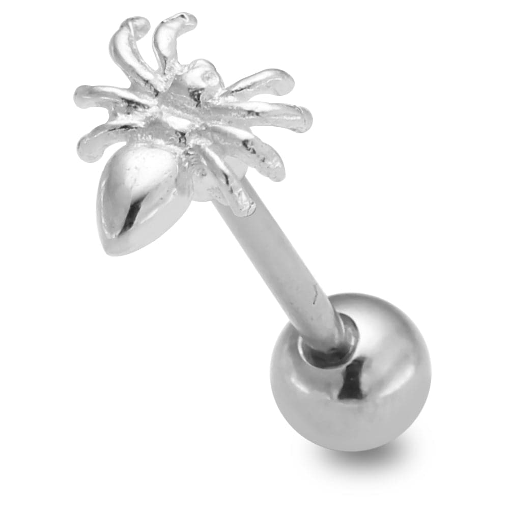 925 Sterling Silver Spider Tongue Ring - Monster Piercing