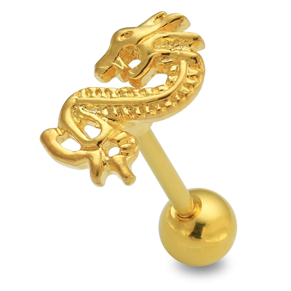 925 Sterling Silver Dragon Tongue Ring - Monster Piercing
