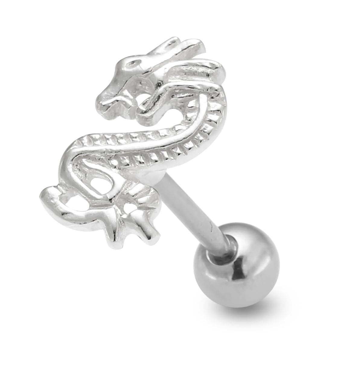 925 Sterling Silver Dragon Tongue Ring - Monster Piercing