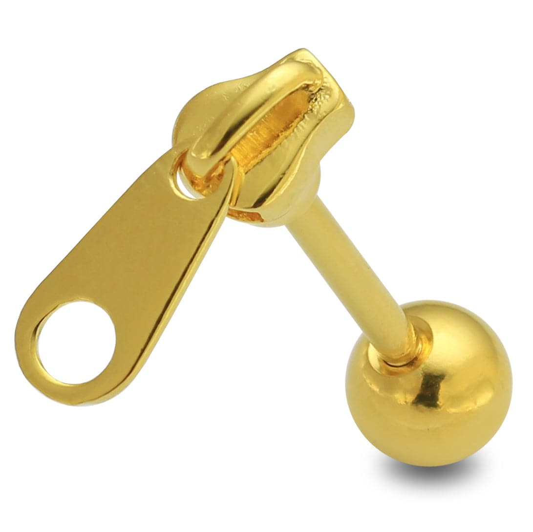 925 Sterling Silver Zipper Tongue Ring - Monster Piercing