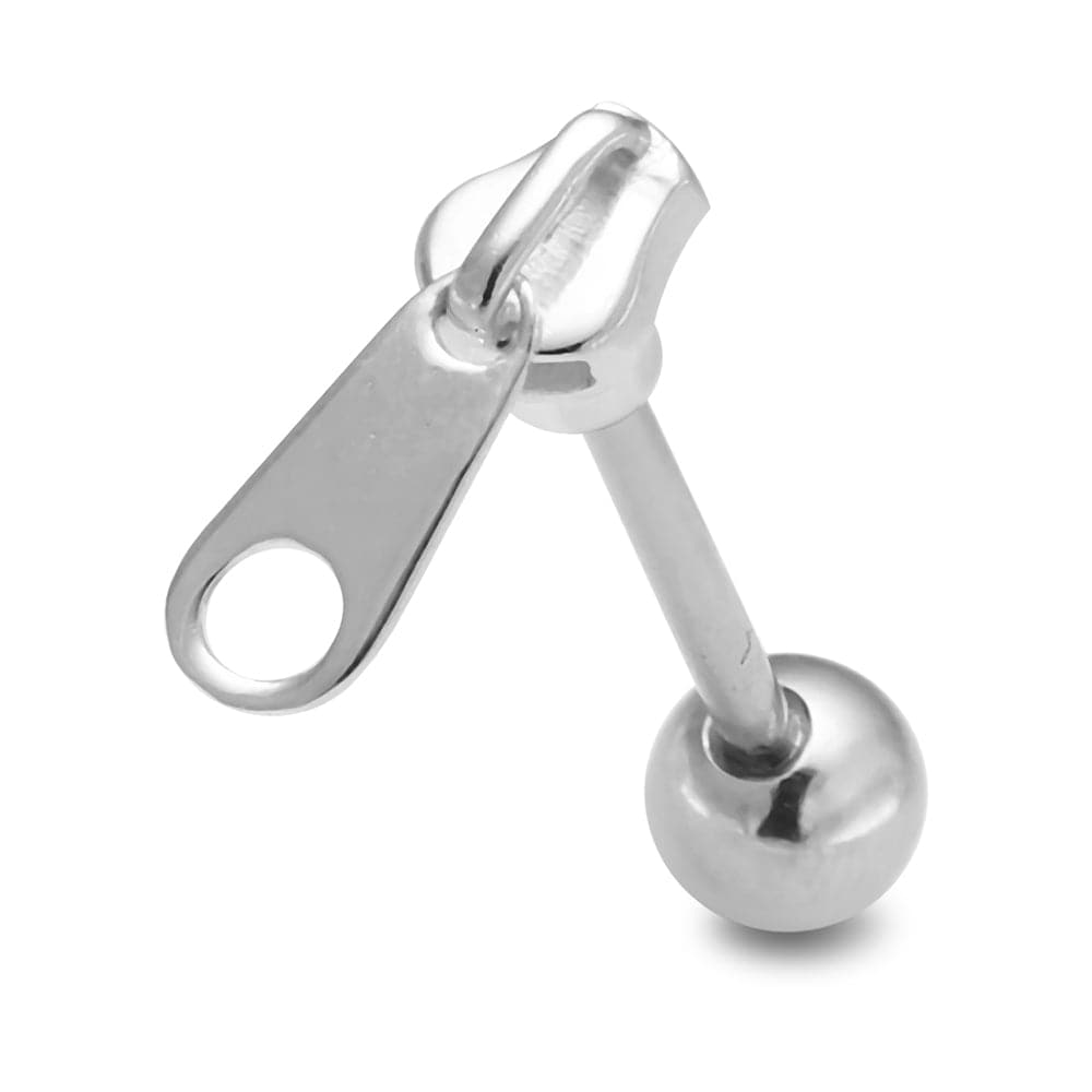 925 Sterling Silver Zipper Tongue Ring - Monster Piercing