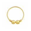 9K Gold Coil and Double Bead Nose Hoop Ring