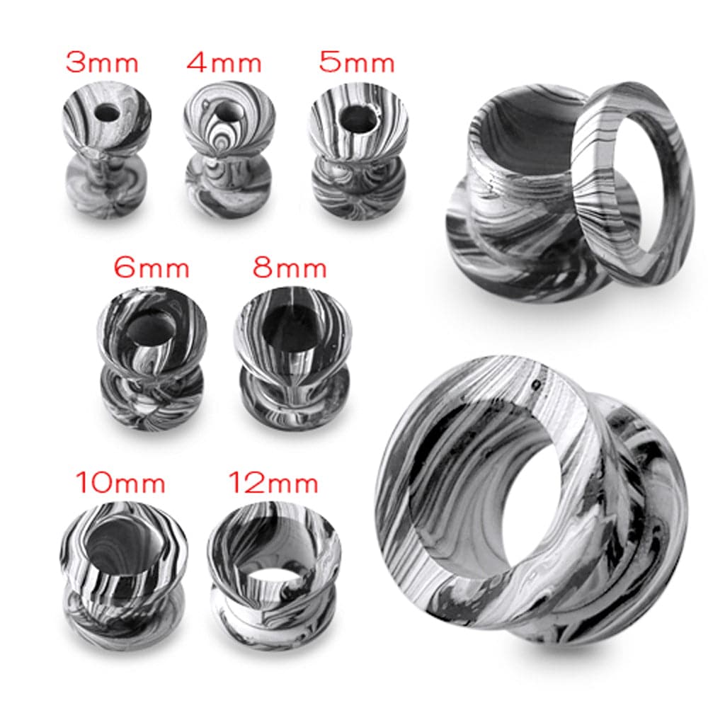 Black Painted Screw Fit Flesh Tunnel - Monster Piercing