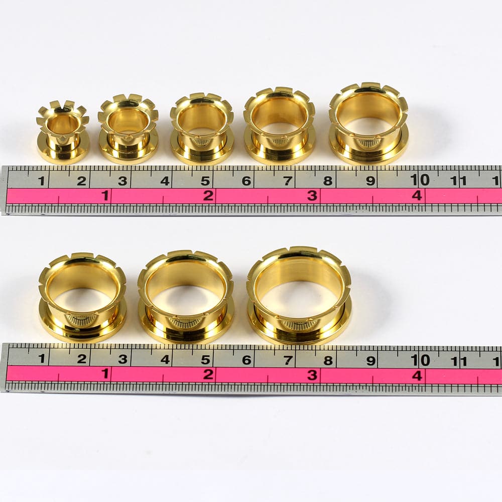 Gold Groove and Flare Flesh Tunnel - Monster Piercing