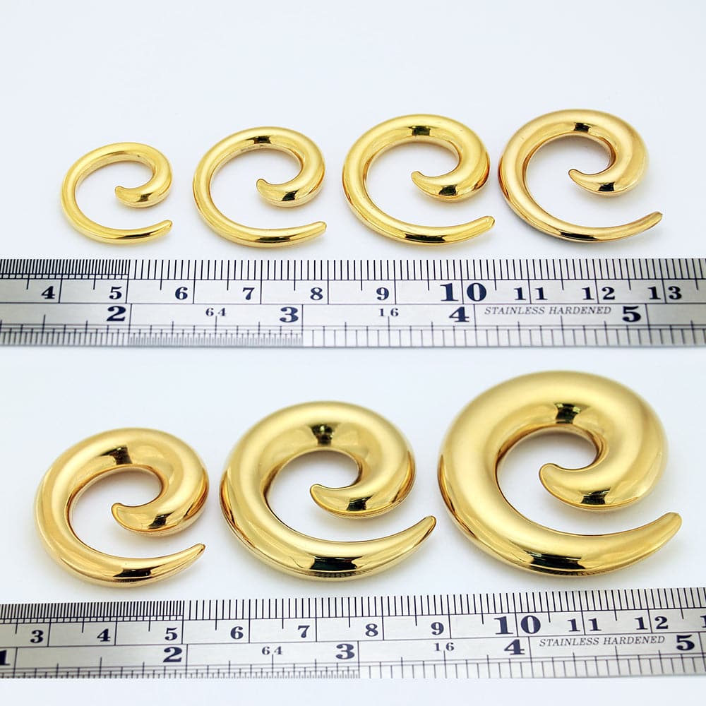 316L Surgical Steel Gold PVD Plated Over Hollow Ear Expander - Monster Piercing