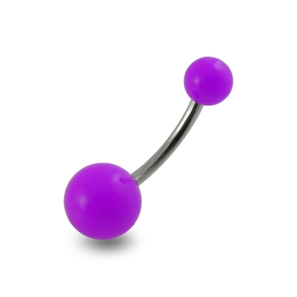 316L Surgical Steel Belly Banana with Traditional UV Balls (Pack of 10) - Monster Piercing
