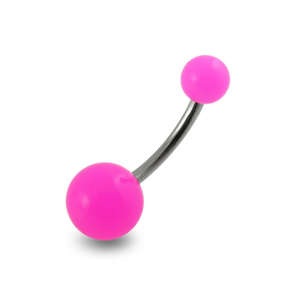 316L Surgical Steel Belly Banana with Traditional UV Balls (Pack of 10) - Monster Piercing