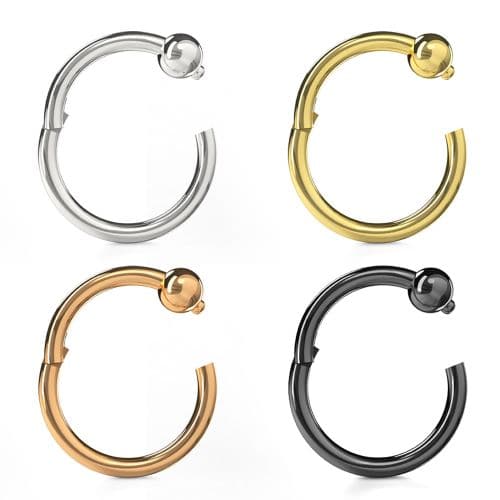 316L Surgical Steel BCR Clicker Piercing Ring - Monster Piercing
