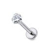 316L Surgical Steel Heart Jewelled Top Labret Bar