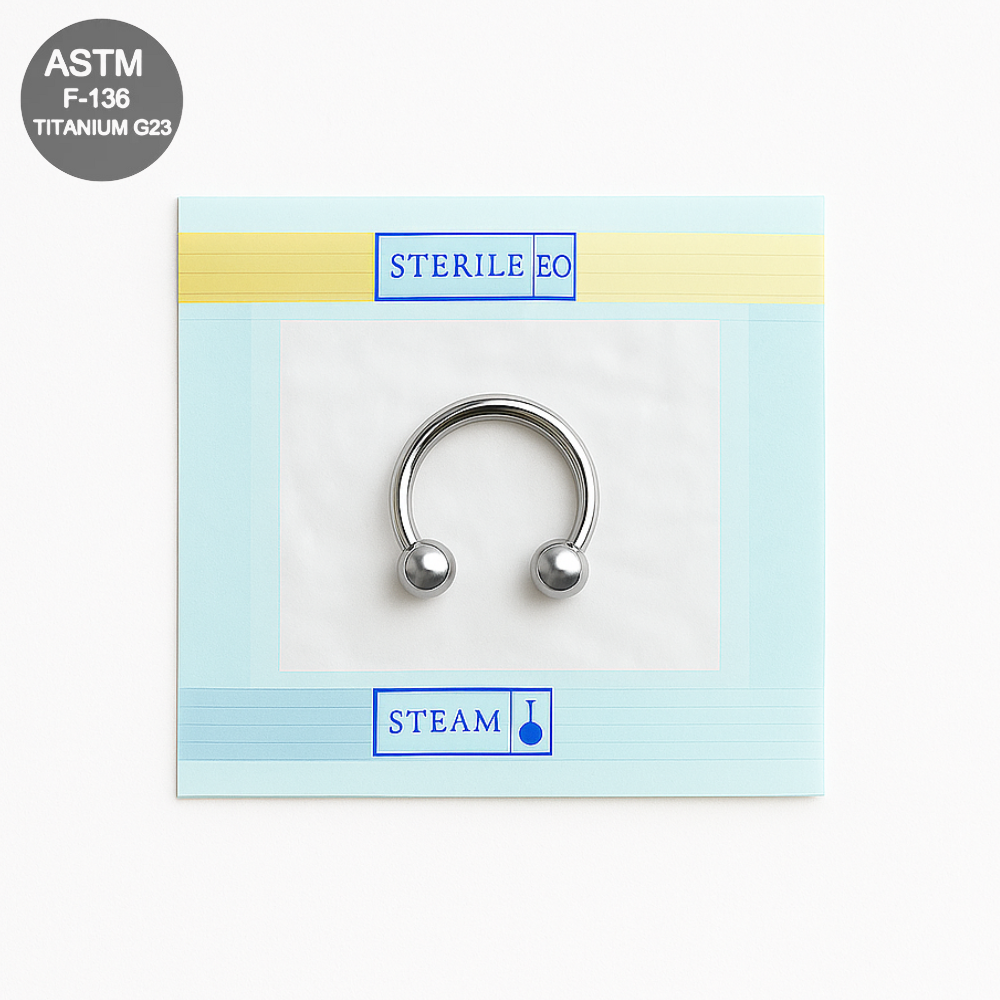 EO Gas Sterilised G23 Titanium Circular Barbell with Ball - Monster Piercing