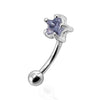 316L Surgical Steel Jewelled Star Curved Barbell Eyebrow | Rook | Bridge Ring