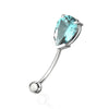 316L Surgical Steel Pear Shaped Jewelled Curved Barbell Eyebrow | Rook | Bridge Ring