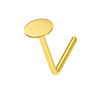 9K Gold Plain Button Style L-Shape Nose Stud