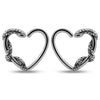 316L Surgical Steel Jewelled Swirling Snake on Heart Closure Ring