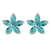 925 Sterling Silver Jewelled Fancy Flower Filigree Ear Ring