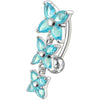 925 Sterling Silver Fancy  Reverse Dangling Belly Ring