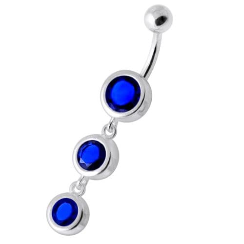 Basel Setting Tri Round Jewelled Belly Banana - Monster Piercing