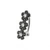 925 Sterling Silver Jewelled Flower Design Non- Moving Belly Ring