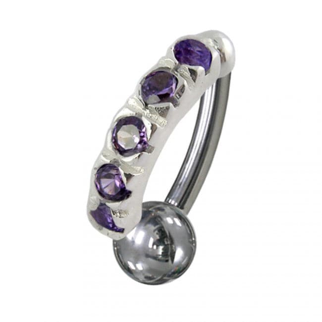 Jeweled Non-Moving Reverse Belly Curve - Monster Piercing