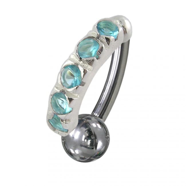 Jeweled Non-Moving Reverse Belly Curve - Monster Piercing