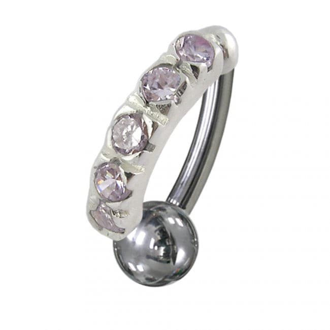 Jeweled Non-Moving Reverse Belly Curve - Monster Piercing