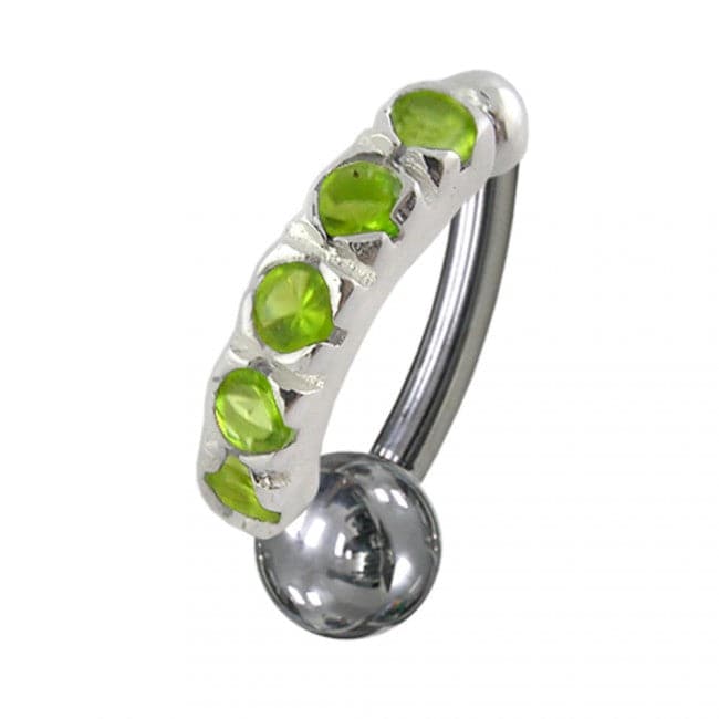 Jeweled Non-Moving Reverse Belly Curve - Monster Piercing