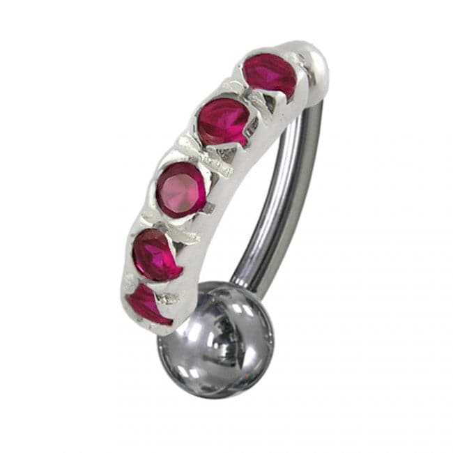 Jeweled Non-Moving Reverse Belly Curve - Monster Piercing