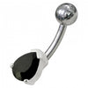 925 Sterling Silver Fancy Jewelled Non-Moving Banana Bar Navel Ring