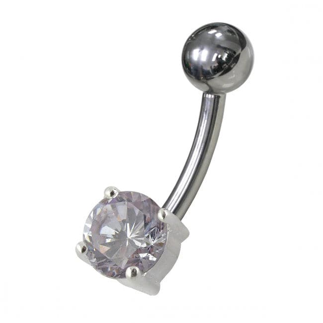 Fancy Blue Jewelled Non-Moving SS Or Titanium Bar Belly Ring - Monster Piercing