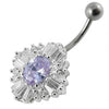 925 Sterling Silver Fancy Royal Collection  Jewelled Non-Moving Belly Ring