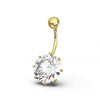 925 Sterling Silver Single Jewelled Silver Belly Ring