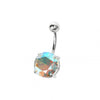 925 Sterling Silver Single Stone Silver Belly Ring