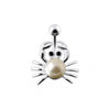 925 Sterling Silver Pearl Studded Spider Silver Belly Ring